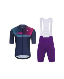 HOLOKOLO Cycling short sleeve jersey and shorts - SPECTRO - purple/blue